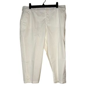Croft & Barrow Women's White Stretch Cropped Pants Size 14